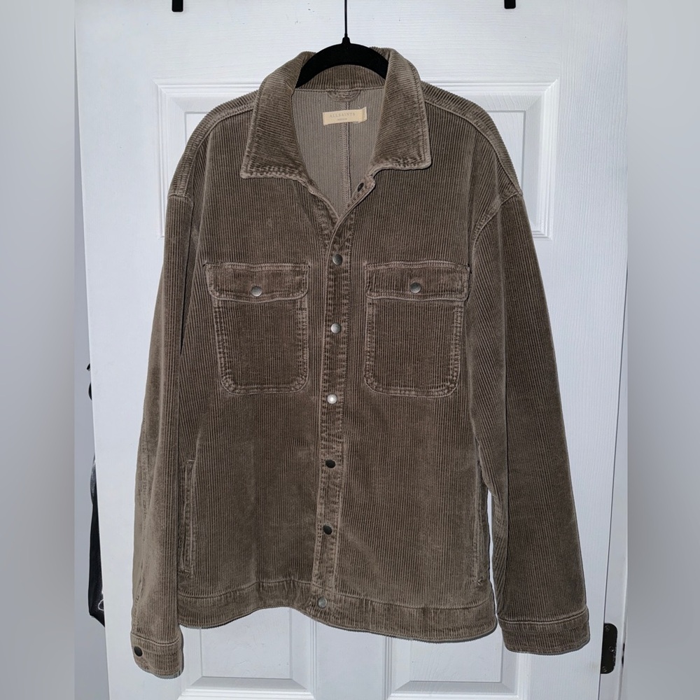 Allsaints Castleford Shirt - Pebble Grey - Size Medium